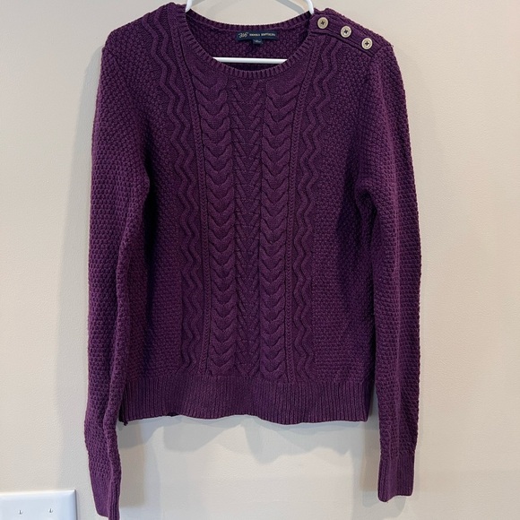 🔥Brooks Brothers Purple Cable Knit Women's Sweater🔥 - Picture 1 of 6